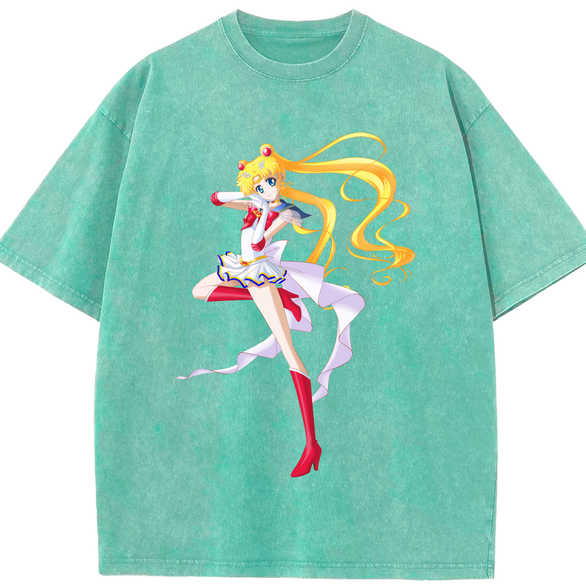 （画像用） 美少女戦士セーラームーン 月野 うさぎ つきの うさぎ Sailor Moon Tsukino Usagi 綿100% ヴィンテージ風 半袖Tシャツ（フロントプリント）